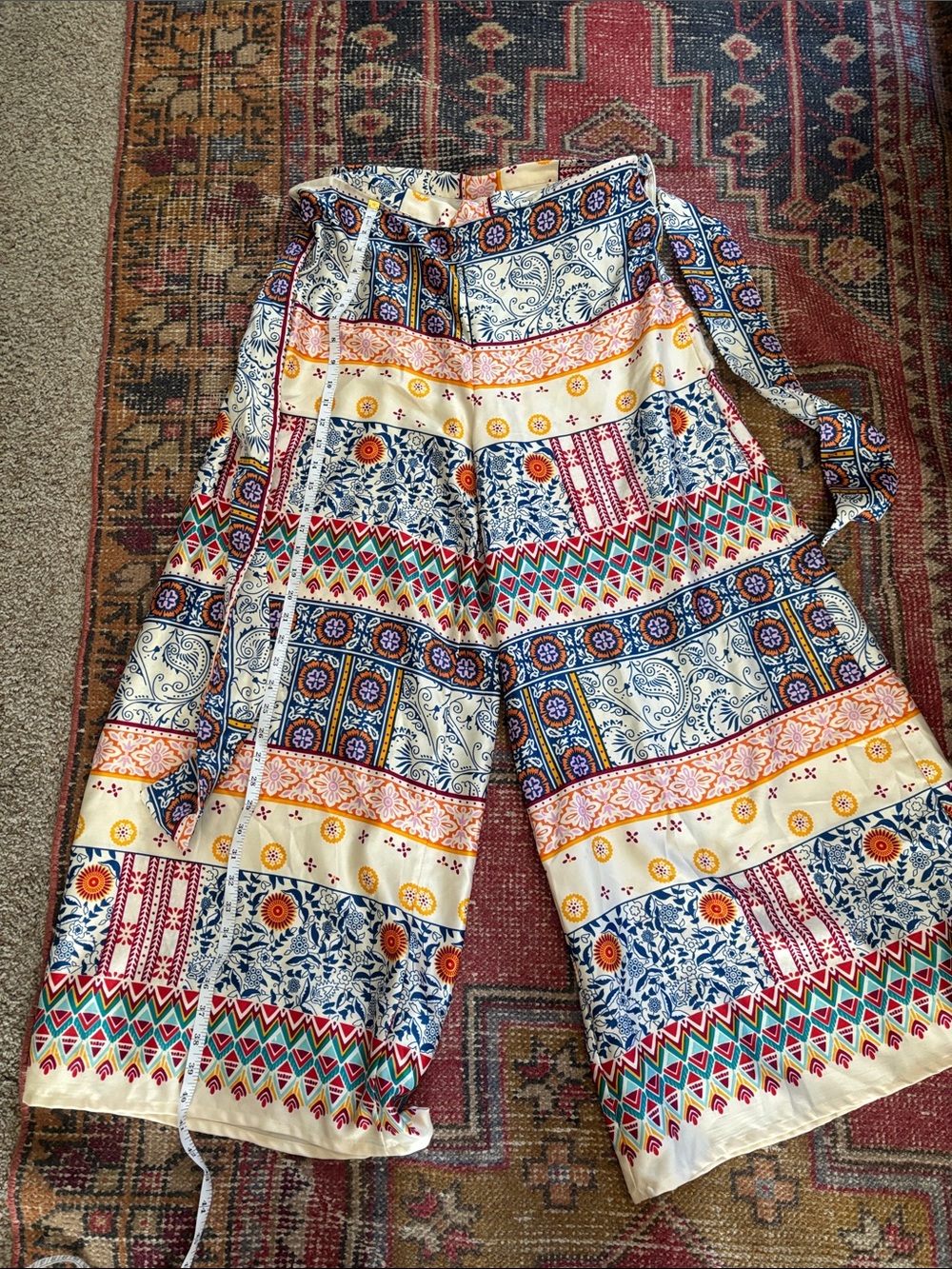 Bohemian Wide-Leg Printed Pants in Multi-Color